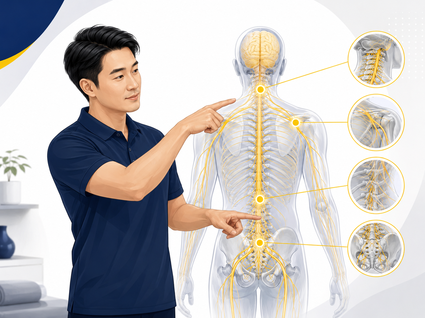 Identify relevant nerve areas